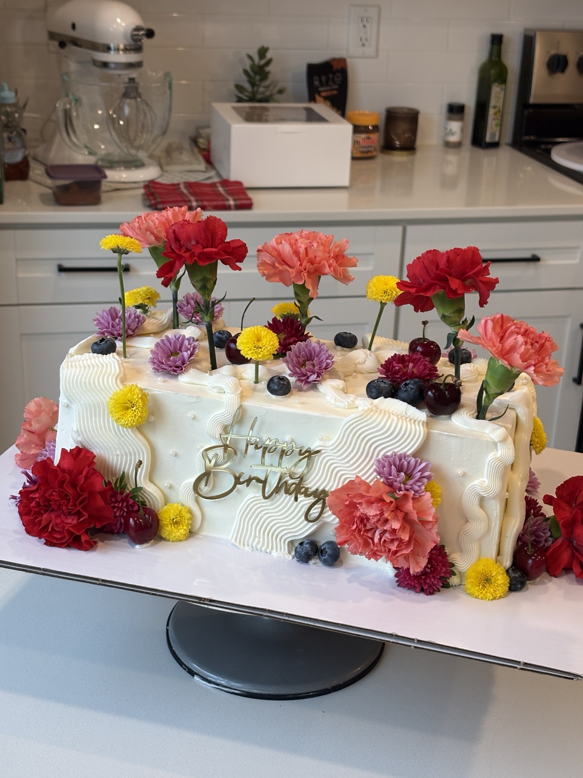 Floral celebration cake
